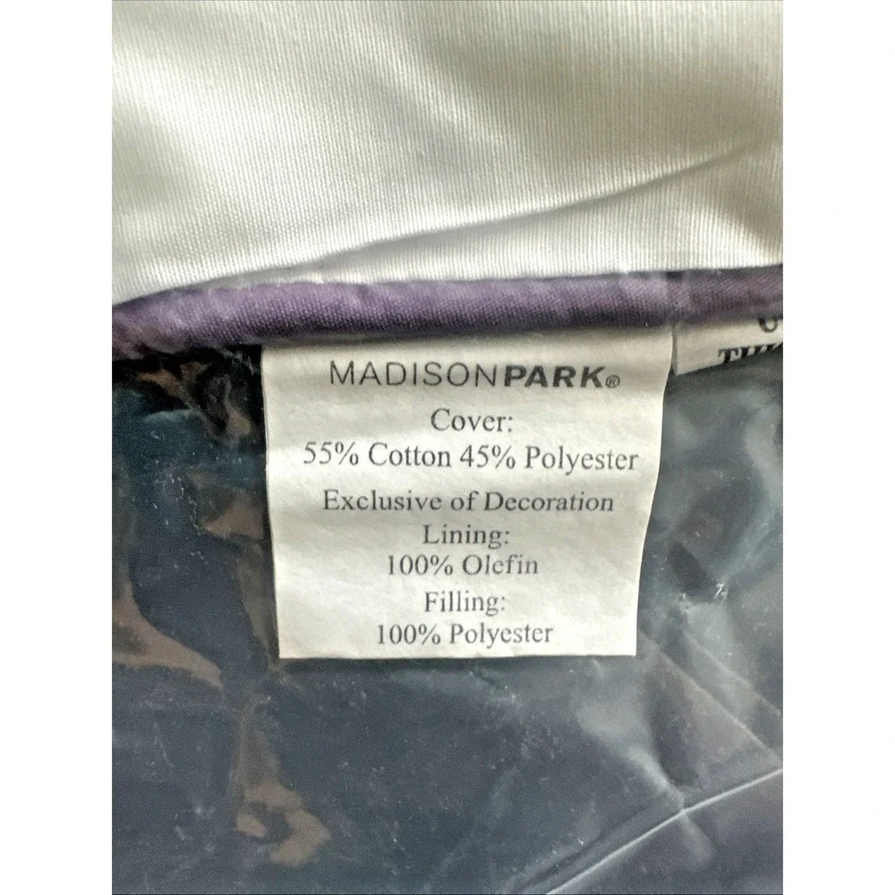 Madison Park Lola Decorative Pillows Solid Purple & White/Purple Floral‎